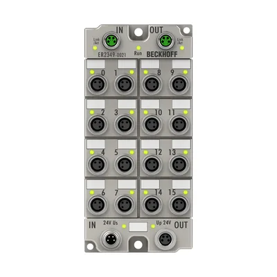 Beckhoff ER2349-0021 EtherCAT Box, 16-channel digital combi, 24 V DC, 10 µs, 05 A, M8, zinc die-cast