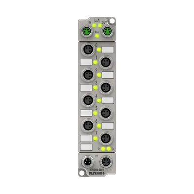 Beckhoff ER1008-0001 EtherCAT Box, 8-channel digital input, 24 V DC, 3 ms, M8, zinc die-cast